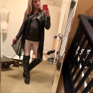 Leather and Sheer Vest